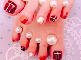 クリスマスフットネイル