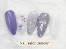 アムールユシマテン 上野湯島店(Amour)/ キラキラ春夏のネイル¥7980