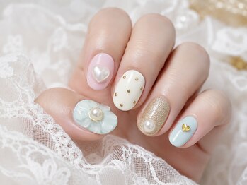 スウィートハート(Sweet Heart)/フラワーの大人可愛いネイル