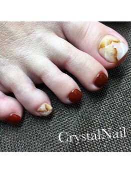 クリスタルネイル ボンベルタ橘店(CRYSTAL NAIL)/ワンカラー×大理石
