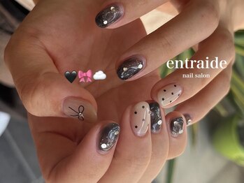 アントレッド(entraide)/韓国風リボンネイル