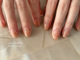 ピンクベージュ×ストーン