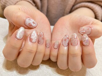 ライトウェーブ 長野駅前店/ハート×キラキラピンクネイル♪