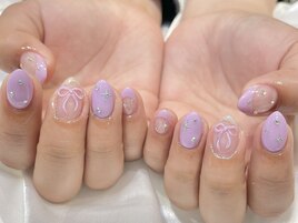 #ぷっくりリボンネイル