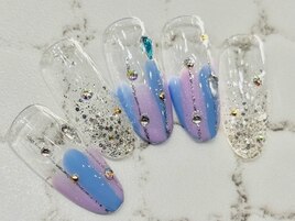 梅雨ネイル　雨ネイル
