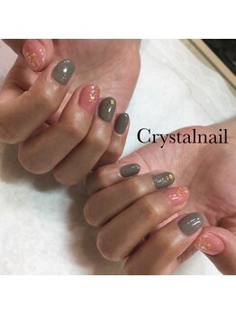 クリスタルネイル ボンベルタ橘店(CRYSTAL NAIL)/ワンカラー×アート