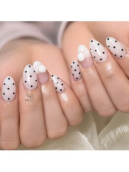 ネイルズ ウィスブランカ(Nails wisBlanca)/90分持ち込み☆ドット×レース