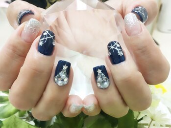 プルミエ ネイル(Premier Nail)/Xmas☆シックな紺色
