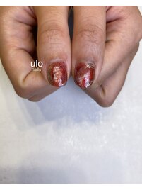赤ニュアンスネイルデザイン