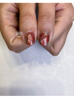ウロネイルズ(ulo nails)/赤ニュアンスネイルデザイン