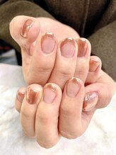 ネイルアンドまつげ リュフェール 五反田(Nail Lufaire)/ピンクミラーフレンチ