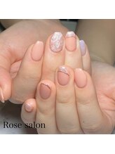 トータルビューティーローズ(Rose)/パールのお花ネイル