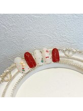 ハーティーネイル 自由が丘南口店(heartynail)/くま/アイボリー/クリスマス