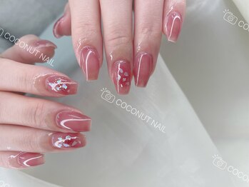 ココナッツネイル/チェックネイル