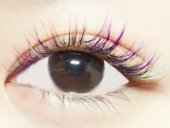 ラックスビー ネイルアンドアイラッシュ 阿倍野ルシアス店(LUXBE)/紫×ピンク×アクアブルー♪