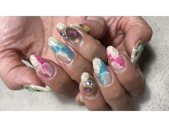 リベロネイル(Libero Nail)/ド派手大理石☆☆