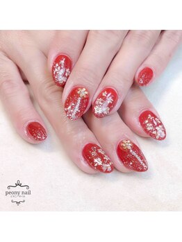 ピオニーネイル(peony nail)/雪の結晶