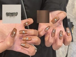 ハートモチーフネイル！