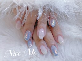 透明感たっぷりオーロラネイル♪