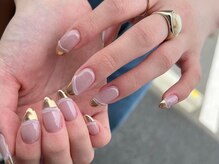 アース コアフュールボーテ 熊谷店(EARTH coiffure beaute)/ ミラーフレンチネイル　10000円