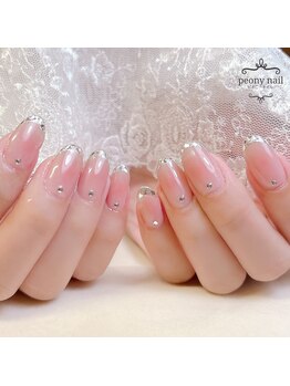 ピオニーネイル(peony nail)/チーク＆ガラスフレンチ