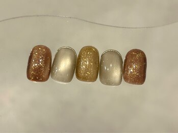 ラクネイル 浦和店(raku nail)/ブラウンキラキラニュアンス