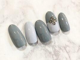 大人バイカラーネイル