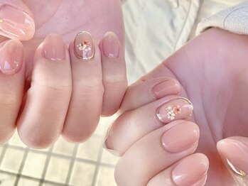 シンプルお花ネイル