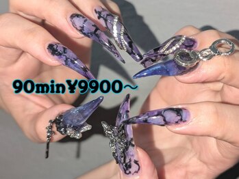 ゆびノさきの写真/[持ち込みデザインOK]Artやり放題60分¥7950～◆長さ出し10本¥5,500◆指先からセンス漂う上級者な雰囲気を