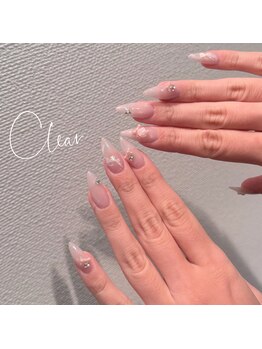 クリア(Clear)/マグネットネイル×リボン