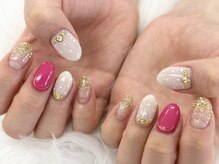 ディーネイル 池袋(D-nail)/【森】シースルー風ドットネイル