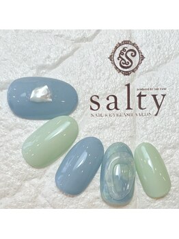 ネイルアンドアイラッシュサロン ソルティ 寺田町(salty)/マーブルネイル