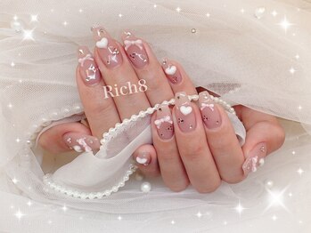 ネイルアンドまつげエクステ リッチエイト 原宿店(Rich8)の写真/ガーリーなワンホン・韓国デザインはRich8におまかせ♪お得な定額¥7300~!大人気90分やり放題¥8500~