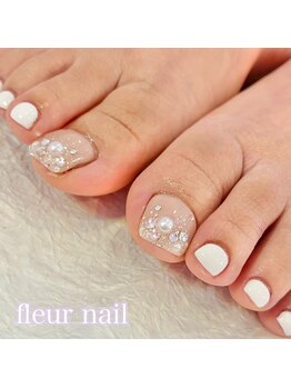 フラワーネイル 古河店(Fleur nail)の写真/夏のお出かけに♪カスタマイズ可能なデザインで、自爪を傷めない本格フットネイルを体験！◎