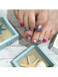 FOOTネイル　縦グラデーション