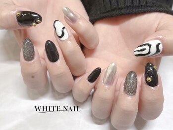 ホワイトネイル(WHITE NAIL)の写真/【パラジェル使用★】クーポン4980円～♪イベントにもおススメ◎大人可愛いデザインのネイルが豊富！