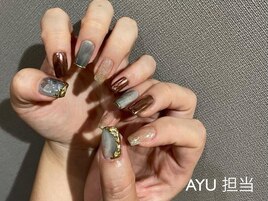 ミラーアート　ニュアンスネイル