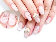 ネイルコレクション ピンク(Nail Collection Pink)/ジェル放題★3Dリボン：ワンホン