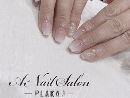 白グラデ×ラメ