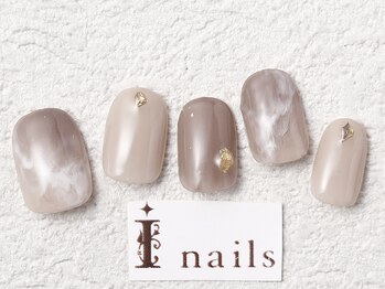 アイネイルズ 梅田店(I nails)/ブラウンニュアンスシンプル