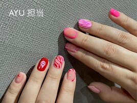 ピンクネイル　POPART　ゼブラ柄