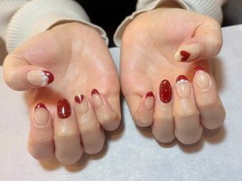 フレンチネイル　ハートネイル