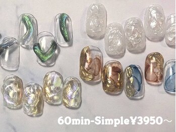 ゆびノさきの写真/《期間限定》選べる定額クリアニュアンス60分¥3950◆ワンホン/韓国/Y2K/ニュアンス[パラジェル/フィルイン]
