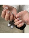 グレー 凹凸 ニュアンスネイル
