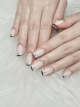 ヘブン ネイル 鶯谷(HEAVEN Nail)/ブラックフレンチネイル