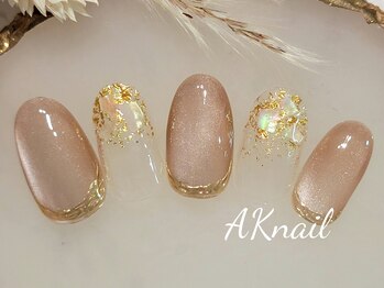 エーケーネイル(AKnail)/定額A/秋色/ベージュマグネット