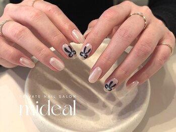 ミディール(mideal)/ぷっくりネイビーリボン