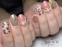 グレース ネイルズ(GRACE nails)/甘めのレオパード