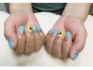 ひまわり×ブルーネイル