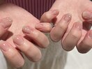 チークネイル　リボンネイル
